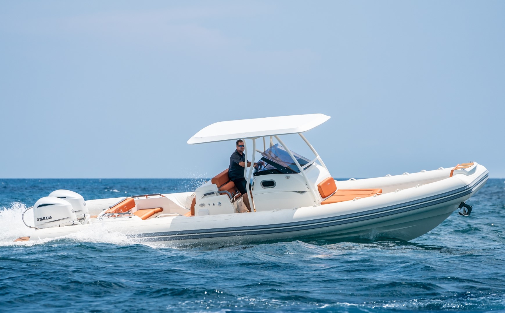 BRIG RIB with twin Yamaha outboards cruising